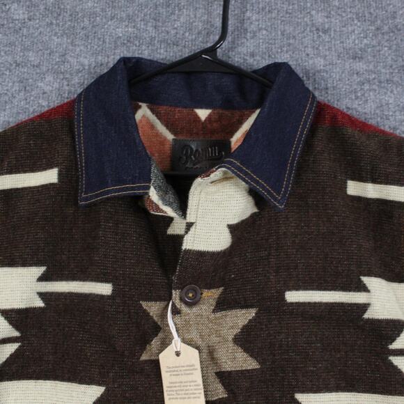 Remu Apparel Jacket Men Small Peguche Wool Aztec Geometric Warm Cozy Western - Picture 7 of 15